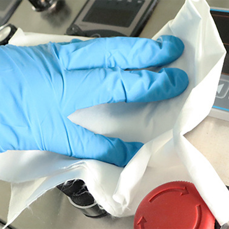 How can we effectively control wiping residue from industrial wipes, a cleanroom consumable?